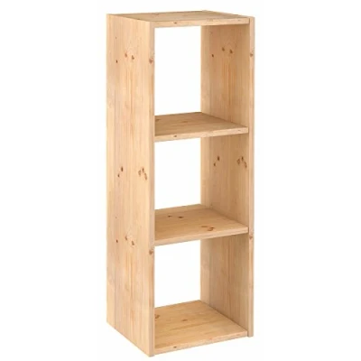 Imagen de Astigarraga Kit Line Estantería Modular 3 Cubos Dinamic, Madera Maciza Pino 105,4x36,2x33 cm