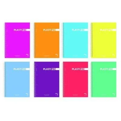 Imagen de Pacsa Cuaderno microperforado plastipac 100 Hojas 5x5+greca Tapas Polipropileno a4 90gr Colores Surtido 4u