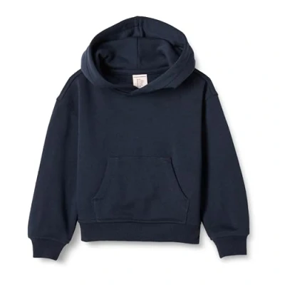 Imagen de Amazon Essentials Sudadera con Capucha Ancha Unisex Niño, Azul Marino, 10 años