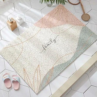 Imagen de Alfombrilla de ducha antideslizante para interior/baño, 60 x 120 cm, permeabilidad al agua, alfombra bañera PVC con textura suave, antimoho, secado rápido