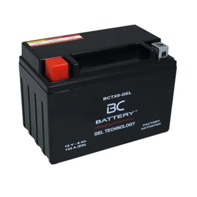 Imagen de BC BATTERY Batería de arranque para Motocicleta con GEL 12V 8Ah BCTX9 y Scooter, sin mantenimiento sellada precargada similar a YTX9 BS