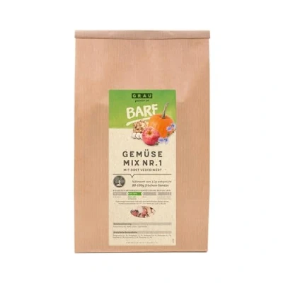 Imagen de GRAU El Original Mezcla de verdura deshidratada para menús Barf Perros Verduras «Mezcla n.º 1», Pack Individual (1 x 1,2 kg), alimento complementario