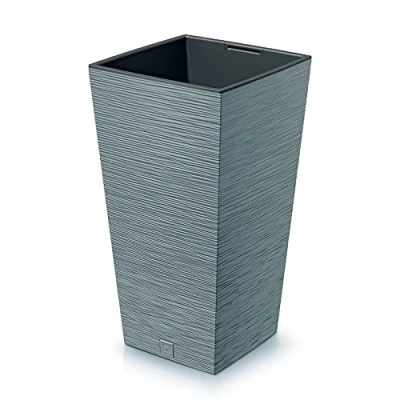 Imagen de Macetero color cemento, con depósito, colección FURU, de 24 x 45 cm, capacidad 7,5 L.
