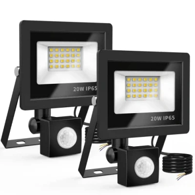 Imagen de Realky Focos LED Exterior con Sensor Movimiento, 20W 2000LM Foco Proyector 6500K Blanco Frío Floodlight IP65 Impermeable para Casa, Garaje, Patio, Terraza, Campo (2 Paquetes
