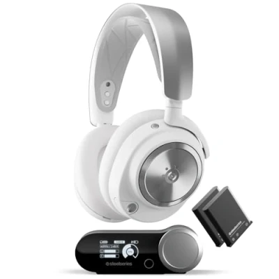 Imagen de SteelSeries Arctis Nova Pro Wireless, Auriculares Gaming multisistema, Controlador neodimio, Cancela Ruido, Infinity Power System, Inalámbrico Xbox, PS5, PS4, PC, Switch, Mobile, Blanco