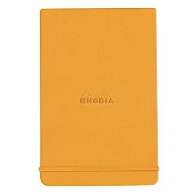 Imagen de Clairefontaine ES Rhodia 118258 C Bloc de notas, Marfil microperforadas, con goma elástica, 90 g, 7,5 x 12 cm, 96 hojas), color naranja A6
