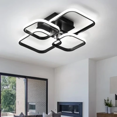 Imagen de Comely Lámpara de Techo LED, Plafón LED Cuadrado Moderno, 60W Aluminio Lampara Comedor para Dormitorio, Sala Estudio, Cocina, Luz Blanca Fría 6500K