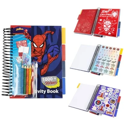 Imagen de Marvel Spiderman Pegatinas, Album Scrapbooking para Niños, Kit Papeleria Niño +1000 Manualidades, Set Materiales Regalos (Multicolor Spiderman)