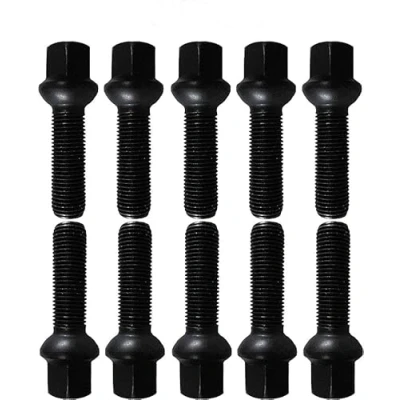 Imagen de TRACER 10 tornillos de rueda, perno negro R13, M14 x 1,5, 33 mm
