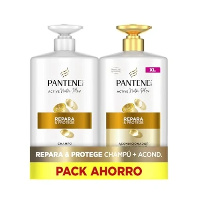 Imagen de Pantene Pro V Repara Y Protege Champú 1L, Acondicionador 800ml Con Dispensador, Pelo Seco Dañado. Limpia Los Enlaces Capilares