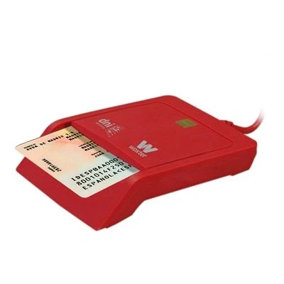 Imagen de Lector DNI electrónico Woxter PE26 145, LED, USB 2.0, Compatible con Rojo