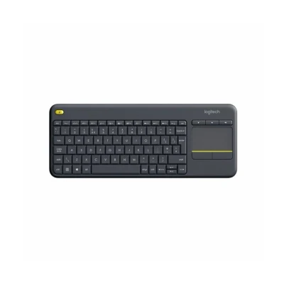 Imagen de Logitech K400 Teclado Táctil Inalámbrico Plus para TV con un Control Multimedia y Panel Táctil, Disposición QWERTY Inglés Reino Unido Negro