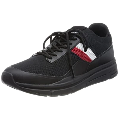 Imagen de Tommy Hilfiger Hombre Sneaker Running Premium Lightweight Runner Knit Zapatillas Deportivas, Negro (Black), 43 EU
