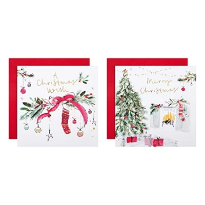 Imagen de Hallmark tarjetas de Navidad benéficas, en caja, diseños tradicionales deseos, paquete 16, 2