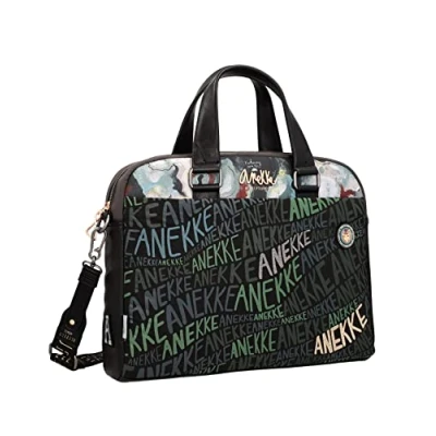 Imagen de Anekke Portadocumentos Mujer Bandolera Grande Polipiel 2 Asas y Cierre Cremallera Cartera de Hombro Colección Voice Nature Woods Accesorios Complementos 41x30x9 cm