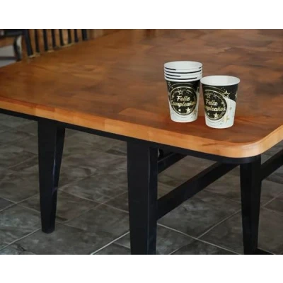 Imagen de Fiestas GUIRCA 6 Vasos Desechables de Cumpleaños (240 ml) (9 cm) Decoración Mesa para Ideal Celebraciones y Eventos Negro, Oro, Blanco