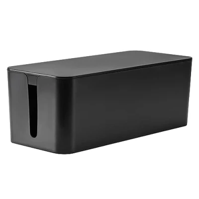 Imagen de RICOO Organizador Cables Z3201 B, Caja Enchufes y Recoge para el Hogar, Guarda Ordenar Cables, 32 x 13,5 12,7 cm, Negro