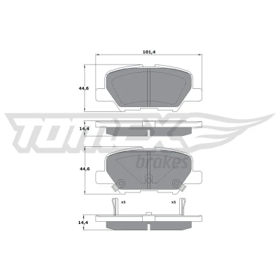Imagen de TOMEX brakes TX 17 30 Juego de pastillas freno Eje trasero con avisador acústico desgaste MITSUBISHI: ASX SUV, Outlander 3, III Furgón