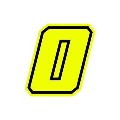 Imagen de 4R Quattroerre.it 13380 Número Racing 0 Moto GP, Amarillo Neón, 10 x cm