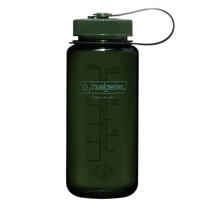 Imagen de Nalgene Sustain Tritan Botella de agua sin BPA hecha con material derivado del 50% residuos plásticos, 16 onzas, boca ancha, jade