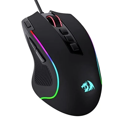 Imagen de Redragon M612 Predator RGB Ratón óptico para juegos, 8000 DPI con cable 11 botones programables y 5 modos retroiluminados, software compatible de disparo rápido