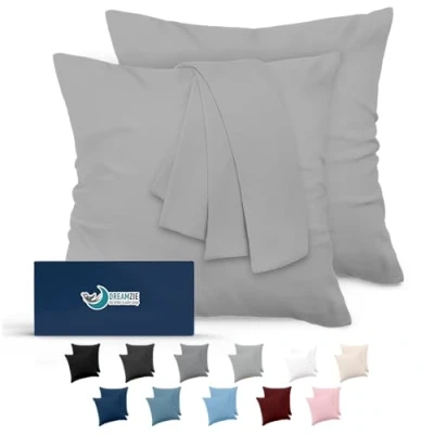 Imagen de Dreamzie Fundas de Almohada (Juego 2) para Las Almohadas 60 x cm, Gris Antracita, Microfibra (100% Poliéster) Cojines Calidad con una Suavidad Incomparable