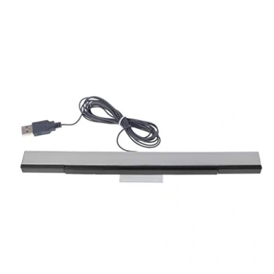 Imagen de Max Tonsen Receptor con Cable Interfaz USB Rayo infrarrojo Sensor Remoto Inductor del de la Barra Compatible los Accesorios Juego Wii Gris