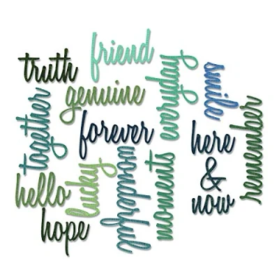 Imagen de Sizzix Friendship Words Script by Tim Holtz Thinlits Plantilla de Troquelado(16 Unidades), diseño Palabras