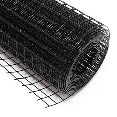 Imagen de WilTec Malla de Alambre Cuadrada 19x19mm Color Negro, en Rollo 25m Largo 100cm Alto, Acero galvanizado
