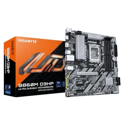 Imagen de GIGABYTE B860M D3HP Placa Base CPUs Intel Core Ultra, VRM de 4+1+2+1 Fases, hasta 9066MHz DDR5, 2xPCIe 4.0 M.2, LAN GbE, USB 3.2 Gen 1