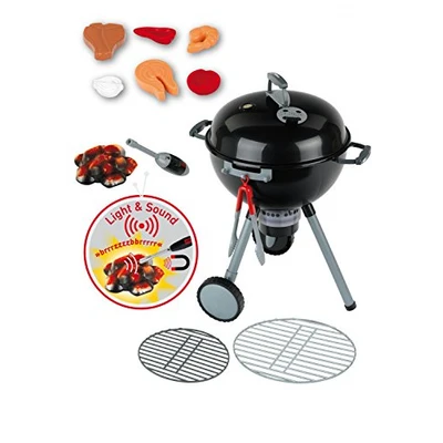 Imagen de Theo Klein 9401 Barbacoa de Bola Weber Premium con luz y Sonido, Pila carbón, tenazas Barbacoa, Medidas 40 cm x 32 53 cm, Juguete para niños a Partir 3 años