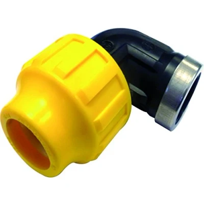 Imagen de S&amp;M Racor Codo roscas Hembra, 25 mm x 3/4&#039;&#039;, Color Negro y Amarillo