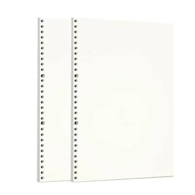 Imagen de Zelten 2 Paquetes A4 90 Hojas/180 Páginas Papel Perforado de Hoja Suelta Recambios para Carpeta 30 Agujeros Organizador Personal Cuaderno Diario Rellenable Planificador
