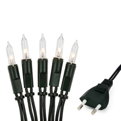 Imagen de Hellum 839012 Cadena mini de luces para interior (100 unidades, transparente, 17,85 m)