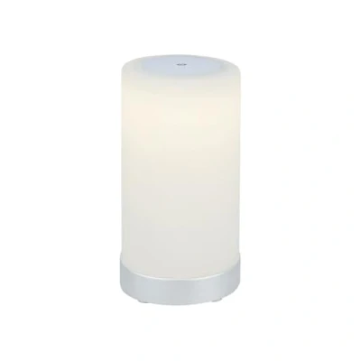 Imagen de Briloner lámpara LED de sobremesa a pilas, regulable, cristal sin cable, función táctil, 3.300K blanco cálido, cromo mate, 245x125 mm (HxD)