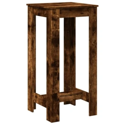 Imagen de vidaXL Mesa Alta de Bar Madera ingeniería Roble Ahumado 51x50x103,5 cm