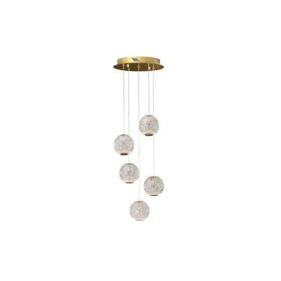 Imagen de Schuller Valencia Colgante LED Austral oro/claro 5 luces redondo