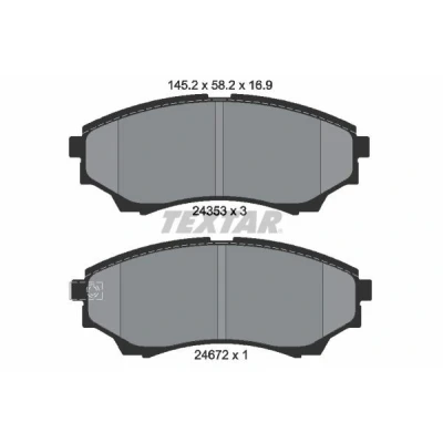 Imagen de TEXTAR 2435301 Juego de pastillas freno con avisador acústico desgaste FORD: Ranger Mk2, MAZDA: BT 50 Pick up