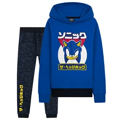 Imagen de SONIC THE HEDGEHOG Chandal Niño Conjunto Sudadera y Pantalon para Niños (Azul, 11 12 años)
