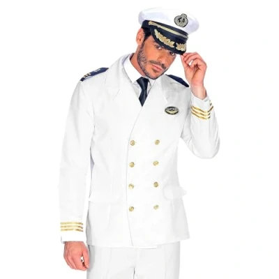 Imagen de Widmann 08573 Chaqueta para disfraz de capitán hombre, color blanco, talla L , color/modelo surtido