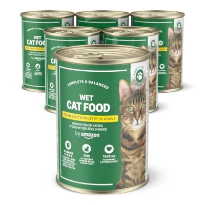 Imagen de by Amazon Comida húmeda para Gatos Lata trozos de Aves Corral en Salsa, Paquete 6