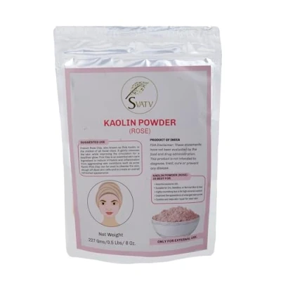 Imagen de SVATV Polvo De Caolín Rosa Para Mascarilla Facial Maquillaje En La Piel A Base Hierbas, Bomba Baño Dyi Spa Barro Hacer Jabón 227 Gramos