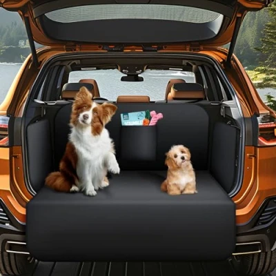Imagen de AiQInu Funda Maletero Coche Perros, Cubre Perrocon Protector Lateral y Parachoques, Impermeable &amp; Antideslizante Esterilla Protectora Robusta, para Pequeño Mediano Camión SUV