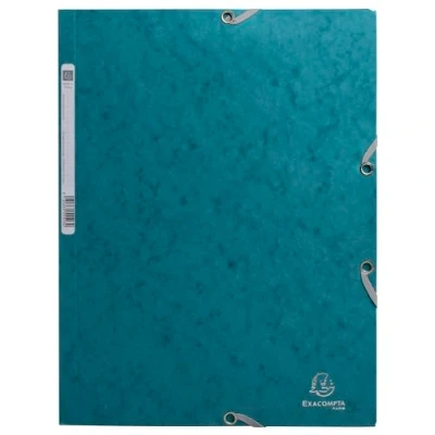Imagen de Exacompta Ref. 55272E Skandi Cartón de 25 camisas elásticas con 3 solapas, en tarjeta brillante 400 g/m2, dimensiones 24 x 32 cm para documentos formato A4, color azul pacífico