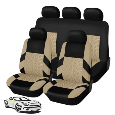 Imagen de WFYBMB Funda Asiento Coche para Audi A4 B8 Avant Wagon 2008 2016, Impermeable Antideslizante Transpirable Tela Cubreasientos Protector Cómodo Cubre Asiento,C Beige