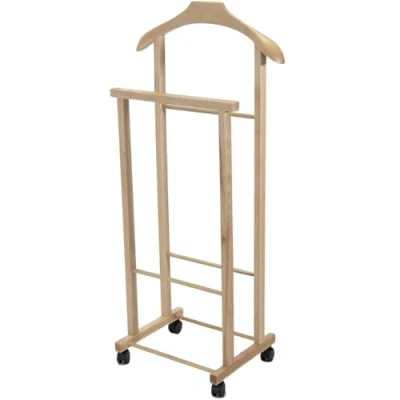Imagen de Tomaino Galán de noche dormitorio madera haya Perchero vestidor con ruedas Ambrogio (natural)