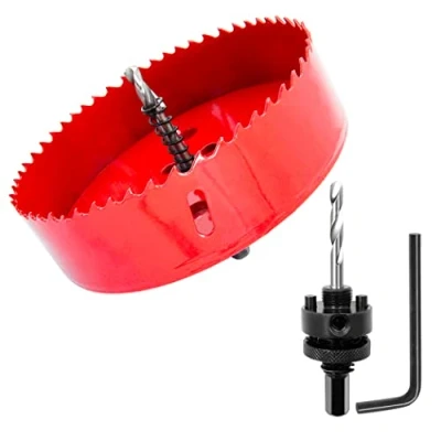 Imagen de Corona 135mm, LAIWEI Cortador de agujeros eje resistente para perforar madera, perfil aluminio, PVC y otros materiales