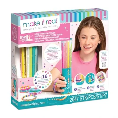 Imagen de Make It Real Máquina para hacer pulseras Heishi con 2047 cuentas de colores, 16 colores moda, juguetes creativos niñas, multicolor, idea regalo creativa a partir 8 años