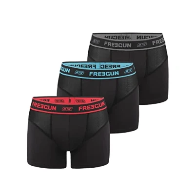 Imagen de FREEGUN Calzoncillos Hombre Boxer Sostenible, Ropa Interior Hombre, AKTIV, Agradable y Sin Deformación (Lote de 3)