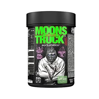 Imagen de ZOOMAD LABS Moonstruck II, Polvos Pre Entreno, Suplemento para Deportistas, Workout en Polvo con Cafeína, Extractos Vegetales 510 g (Sandía Loca)